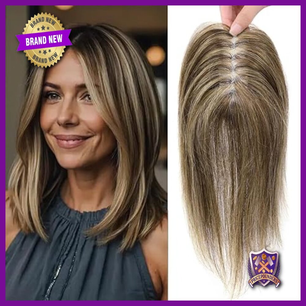 10 Inch Human Hair Topper with Lace Base for Thinning Hair